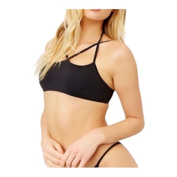 Frankies Bikinis Aleisha Eco Bikini Top in Black NWOT - Picture 1 of 8